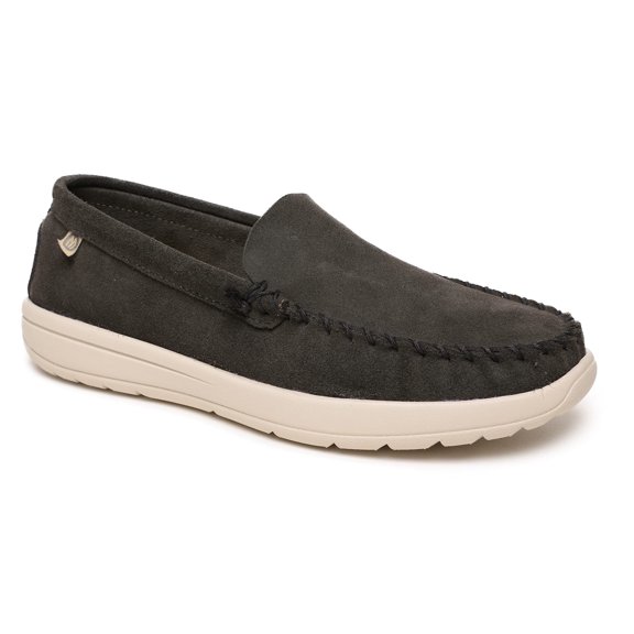 Minnetonka Men's Discover Classic Moccasin, Charcoal, Size 10