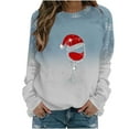 thumbnail image 2 of Prix Réduit! Aqestyerly Hauts de Noël Grande Taille pour Femmes Col Rond Sweat Imprimé de Noël Manches Longues Chandail en Molleton Sans Capuche, 2 of 4