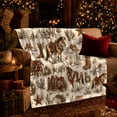 thumbnail image 3 of Western Ranch Christmas Horse Cowboy Boots decorative motif Holiday, Festive Holiday Scene, Warm Flannel Blanket for Ranch House and Living Room, Horse Lovers Christmas Gift, Rustic Home Decor, 3 of 9