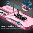 thumbnail image 4 of for Samsung Galaxy S23+ Plus Case with Slide Camera Cover & 2 PCS Screen Protector, Build in 360° Rotating Ring Kickstand, Military Grade Protective Case for Galaxy S23 Plus 6.6 inch, Pink+Red, 4 of 18