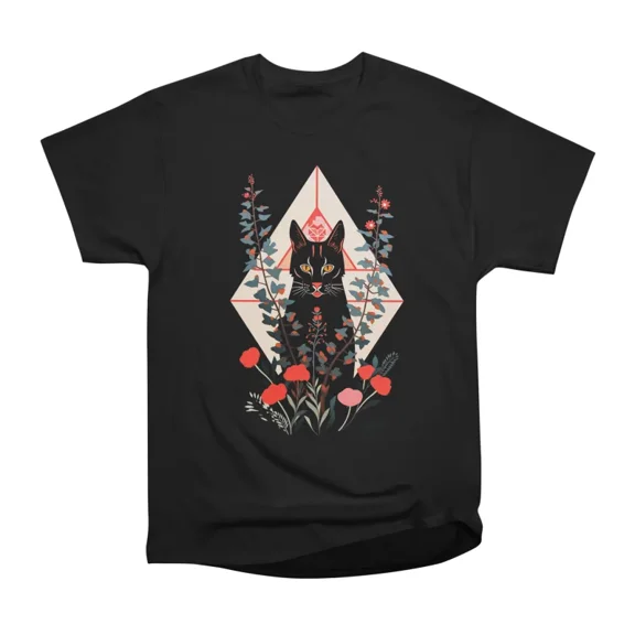 Black Cat Symmetry T-Shirt Tee Gift For Him Merch For Her Apparel For Friend