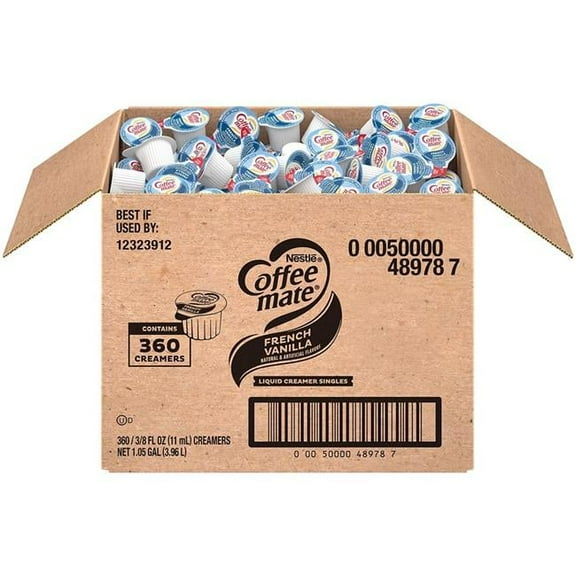 0.38 oz  Coffee Mate Single Serve French Vanilla Liquid Creamer - 360 per Case
