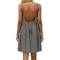 thumbnail image 5 of Admvng Women's Casual Backless Dress Sleeveless Spaghetti Strap Summer Everyday Dresses, 5 of 7