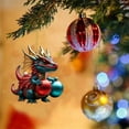 thumbnail image 3 of OAVQHLG3B Dragon Christmas Tree Hanging Ornament, Acrylic Christmas Hanging Ornament Holiday Festive Decoration Ornament Car Window Pendant Decor, 3 of 4