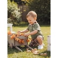 thumbnail image 6 of BemeyourBBs Toddler Baby Boy Duck Hunting Outfit Summer Clothes Waffle Knit Mallard Embroidered Button Turn Down Collar Short Sleeve Shirt Tops and Camouflage Shorts Set, 6 of 9