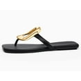 thumbnail image 2 of Womens Flat Sandals Comfortable Flip Flops Slide Sandals Summer Beach Shoes with Metal Decoration, 2 of 3