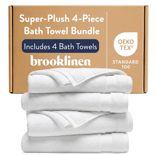Toallas de baño Brooklinen, superlujosas, de algodón turco, 820 g/m², 4 unidades
