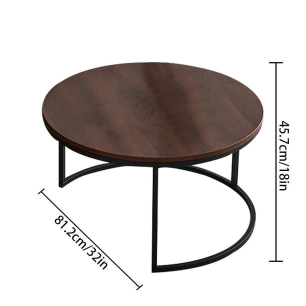 Machinehome Best Choice 32 Inch Round Nesting Coffee Table Dirty Proof Side Sets Waterproof End With Walnut Top Living Room Black Com Side Table Sets Waterproof End, Best Coffee Table Sets