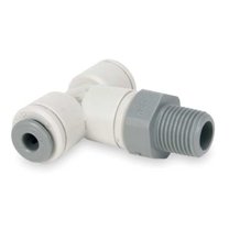 Push-Fit Tee Fitting, 1/4 in Tube Size, Polypropylene, White, 10 PK