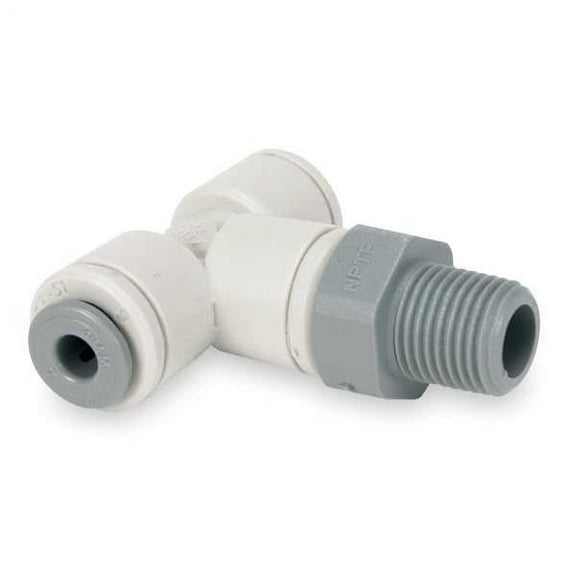 Push-Fit Tee Fitting, 1/4 in Tube Size, Polypropylene, White, 10 PK