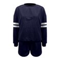 thumbnail image 4 of 2 Piece Summer Sets For Women Women's Striped Drop Shoulder Sweatshirt And Shorts Casual Two Piece Set For Fall Winter Comfort, 4 of 4