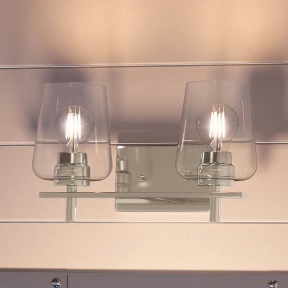 Luxury New Traditional Bath Light, 8.5H x 14.625W, with Contemporary Style, Brushed Nickel, UHP4201 by Urban Ambiance