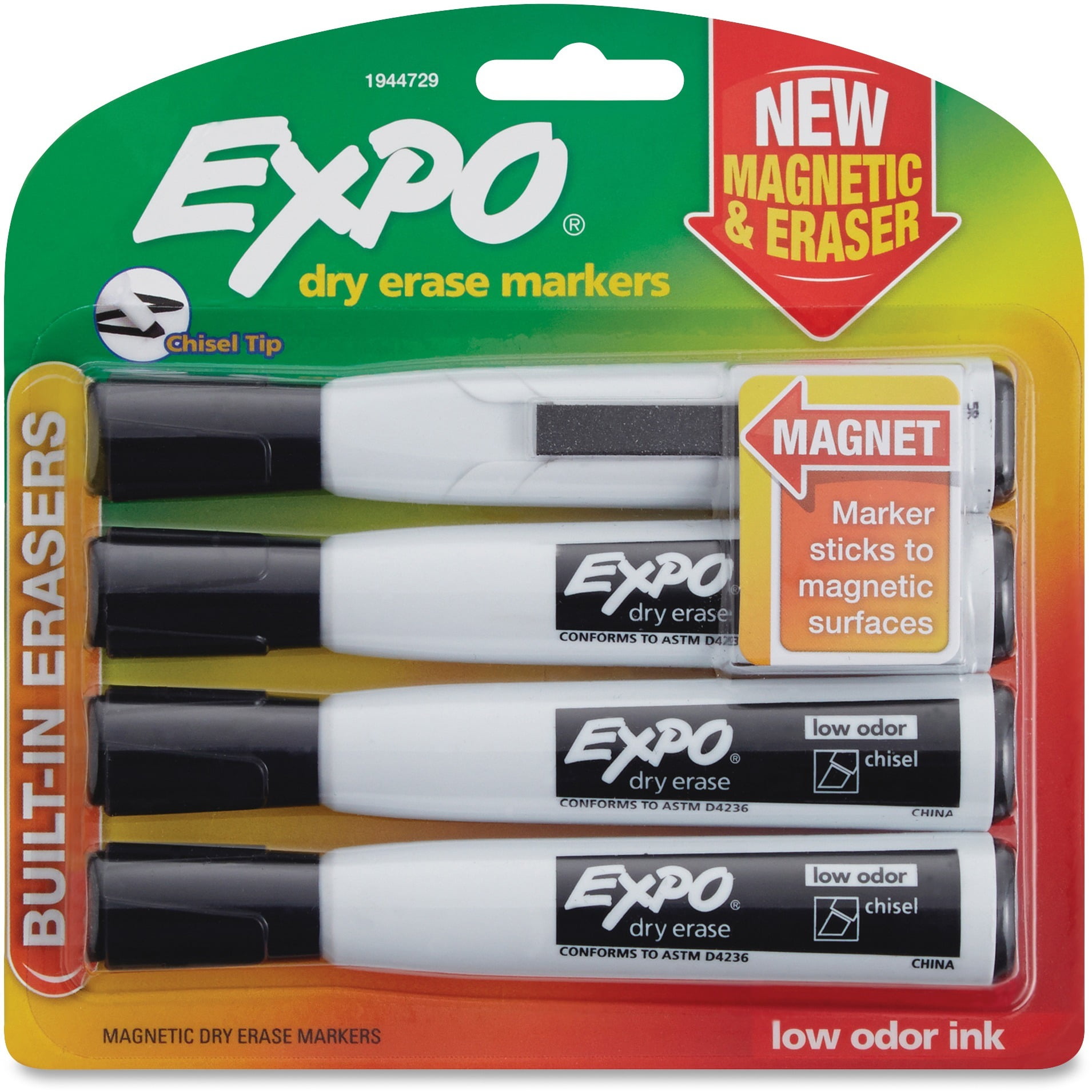 Expo Eraser Cap Dry Erase Marker Set, 4 / Pack (Quantity