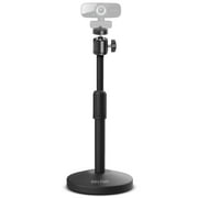 Delton T301 Webcam Stand, Camera Stand for Desk, Adjustable Height & 360 Swivel, Desktop Webcam Mount Tripod Holder for Live Streaming, Video Calling, Meetings, Recording - Black