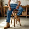 thumbnail image 4 of Pafei Tyugd Work Cargo Pants for Men with Pockets Casual Elastic Waisted Hiking Pants Straight Leg Chino Trousers Active Outdoor Navy 2XL, 4 of 10