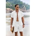 thumbnail image 2 of Conjunto corto de verano para hombre COOFANDY, blanco, talla mediana, 2 of 5