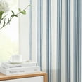 thumbnail image 6 of Curtainking Striped Linen Curtains 84 Inch Blue Farmhouse Rustic Curtains for Living Room Semi Sheer Back Tab Light Filtering Coastal Drapes for Bedroom Window Curtain 2 Panels, 6 of 8