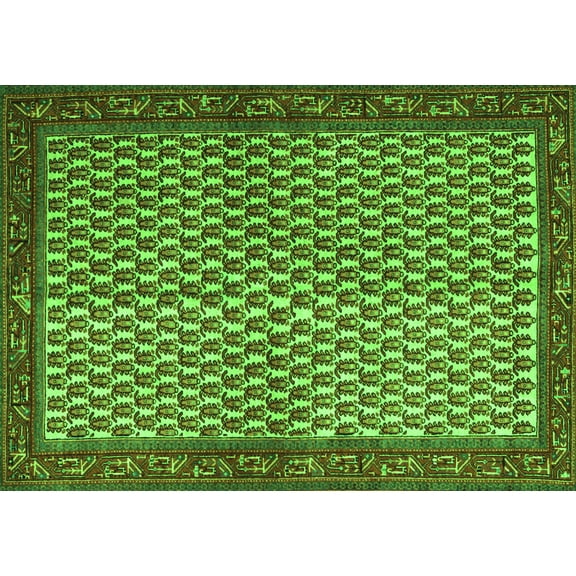Ahgly Company Indoor Rectangle Persian Green Traditional Area Rugs, 5' x 7'