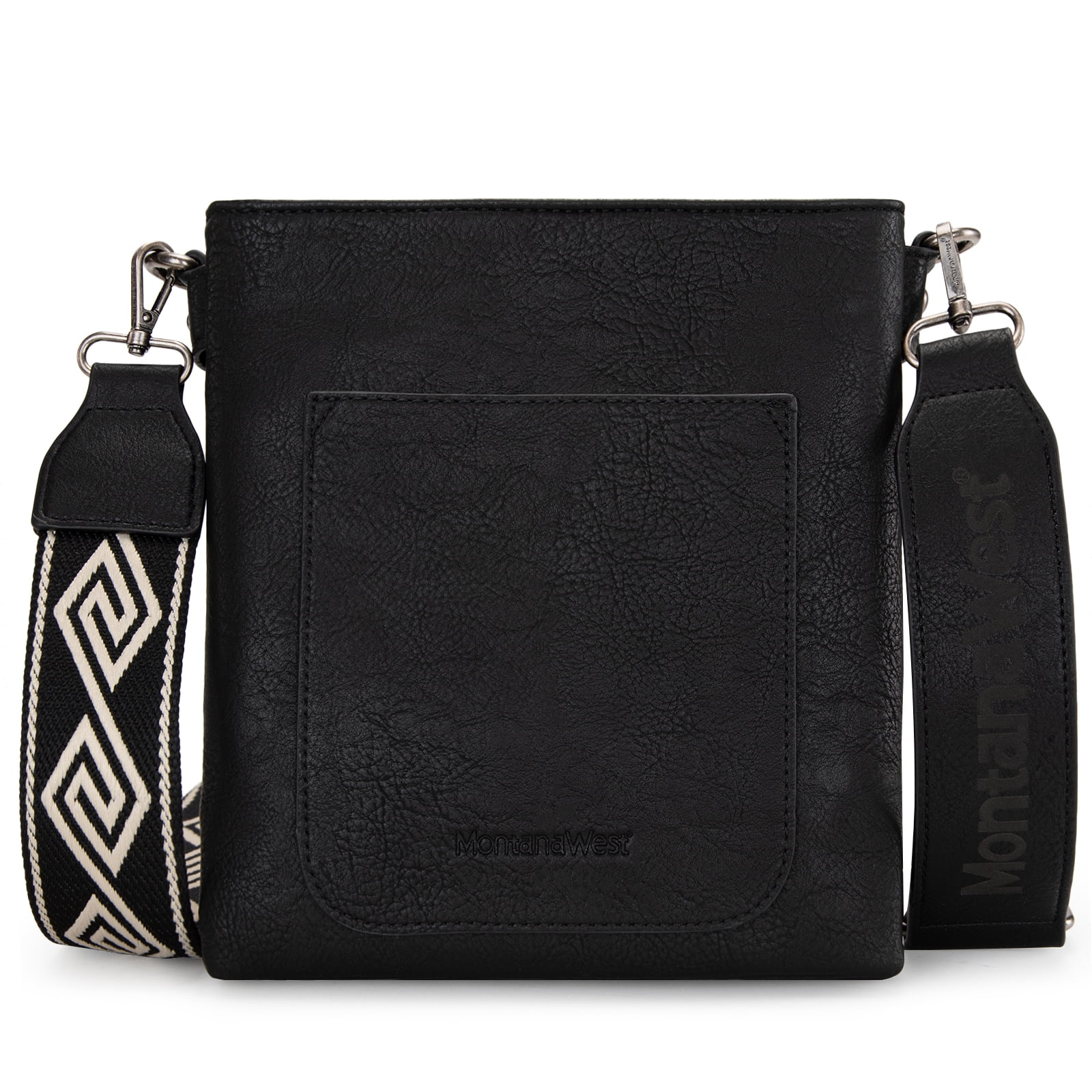 Montana West Crossbody Bags for Women Multi Pocket Cross Body Bag Purses with Guitar Strap, Black
