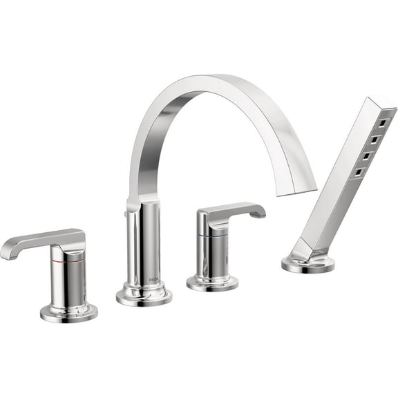 Delta T4788-Lhp Tetra Deck Mounted Roman Tub Filler - Lumicoat Chrome