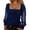 Blue, variant on Womens Tops Boho Sparkly Mesh Long Sleeve Top Square Neckline Elegant Glitter T Shirt Blouse For Casual Party Fashion Clothes