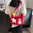 thumbnail image 3 of Bolso bandolera de viaje simple de moda de lona de gran capacidad para mujer (rojo), 3 of 4
