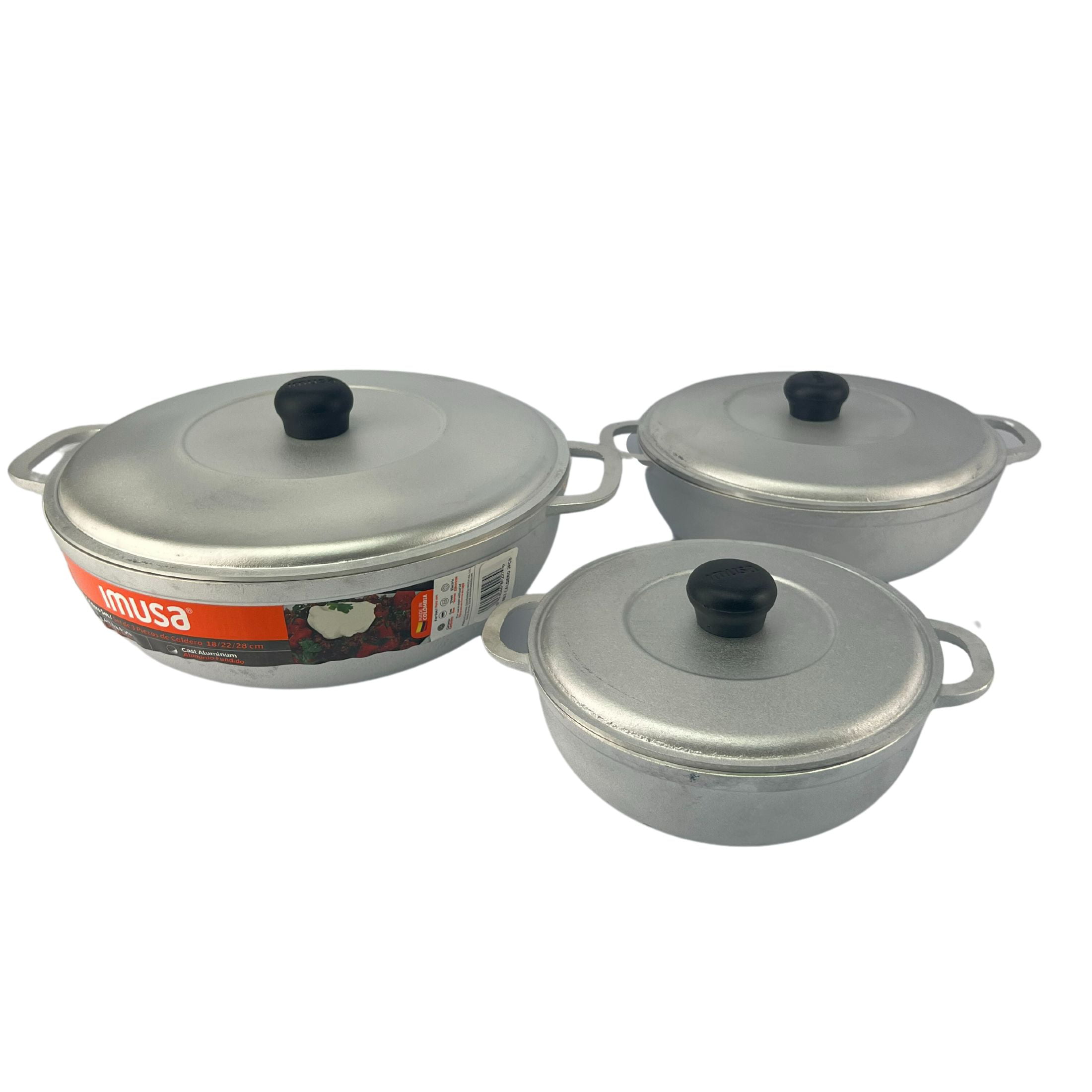 IMUSA 3pc Traditional Caldero Set with Glass Lid