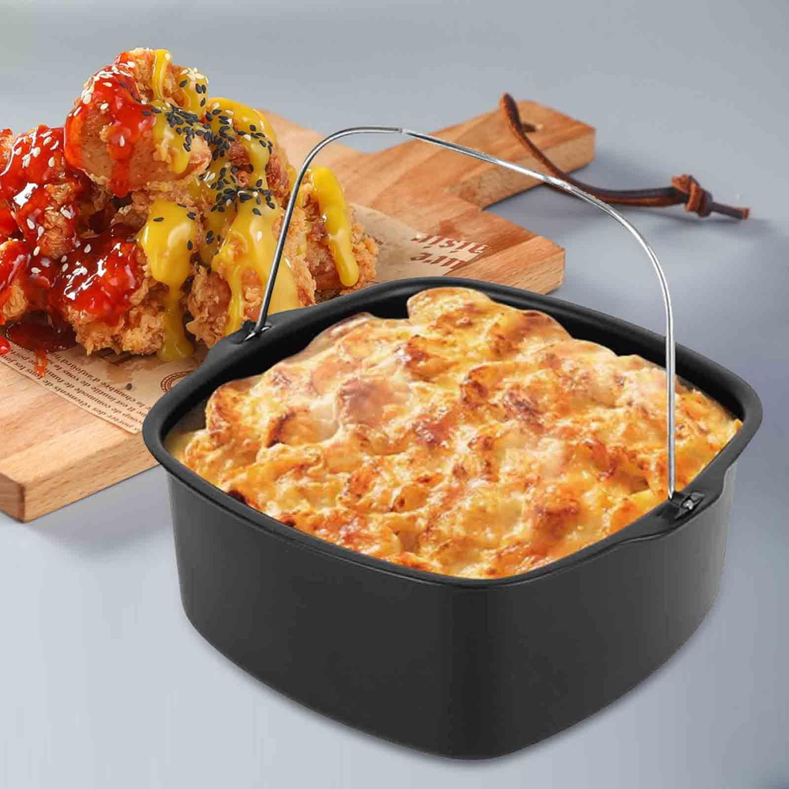 Fiocias Air Fryer Accessory Springfoam Pan Baking Cake Barrel Carbon Steel Air Fryer Pan 8 inch