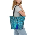thumbnail image 3 of Ratiio Beautiful Blue Peacock Print Shoulder Bag for Women, Polyester Crossbody Purse Lightweight Handbag for Daily Travel and Casual Use, 3 of 6