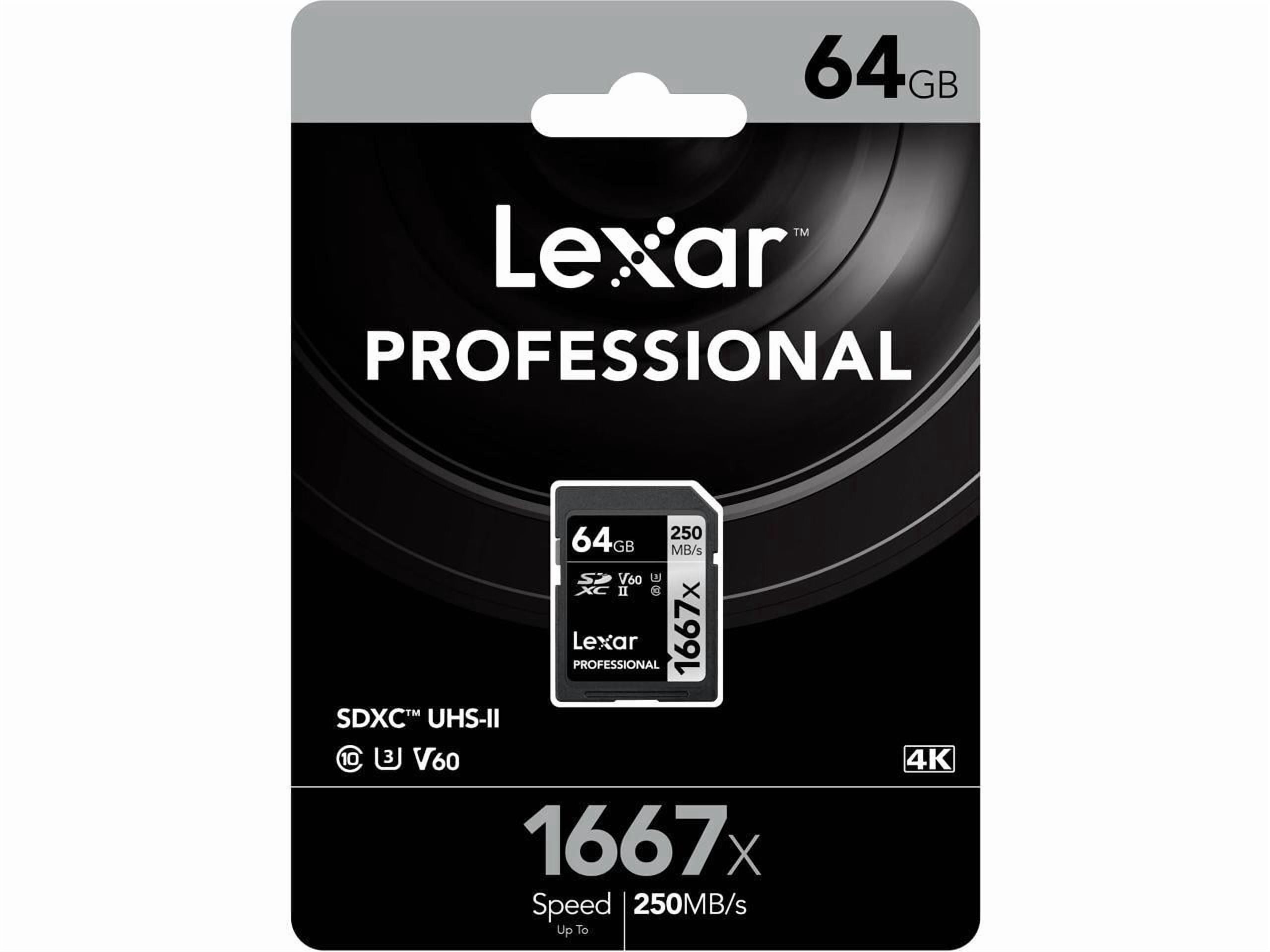 Lexar Professional 64GB 1667x UHS-II SDXC Memory Card