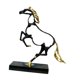 thumbnail image 5 of Estatuilla de estatua de caballo ahuecada decoración Fengshui, escultura de Metal de adorno ligero para entrada de dormitorio de escritorio de oficina Negro Dorado, 5 of 8