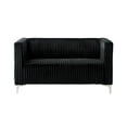 thumbnail image 5 of Home Design Gavin Velvet Square Arm Loveseat with Plush Cushions and Modern Upholstery, Durable Frame for Living Room, Contemporary Black Design, 5 of 6