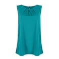 thumbnail image 3 of Tank Tops for Women Women's Fashion Round Neck Casual Solid Color Sleeveless Back Button T-Shirt Tank Top Kagetolytai Sky Blue 4XL, 3 of 5
