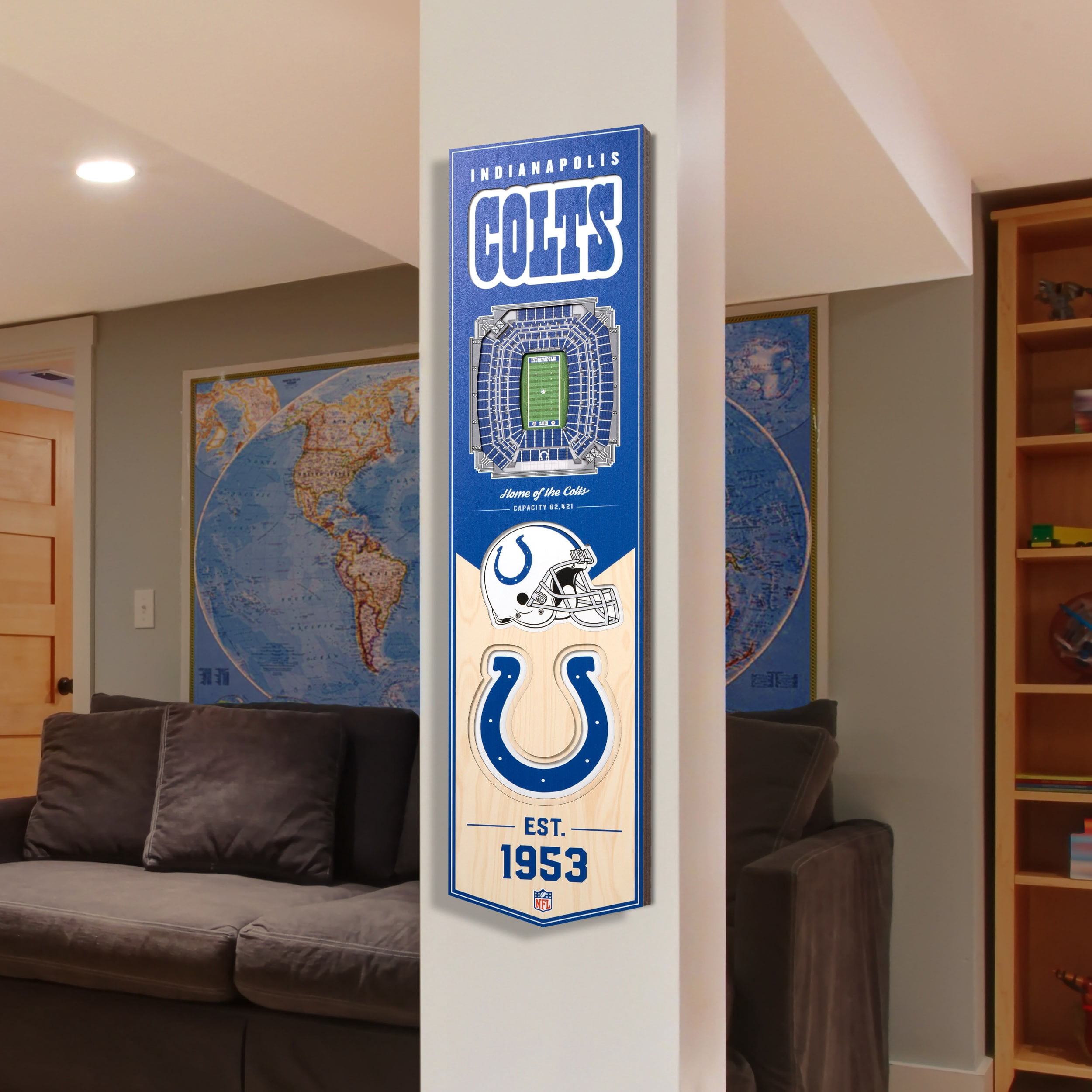 YouTheFan NFL Indianapolis Colts 8x32 Stadium View Banner