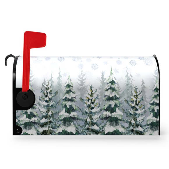 Funda de buzón Dacawin Winter Pine Trees, 53 x 46 cm, impermeable