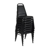 Regency Dining Cushioned Restaurant Stackable Chair (8 pack)- Black