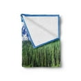 thumbnail image 2 of Mt Rainier Soft Flannel Fleece Throw Blanket, Dense Forest and Lake with Grass in Clear Daytime Colors Snowy Mountain Photo, Cozy Plush for Indoor and Outdoor Use, 70" x 90", Multicolor, by Ambesonne, 2 of 5