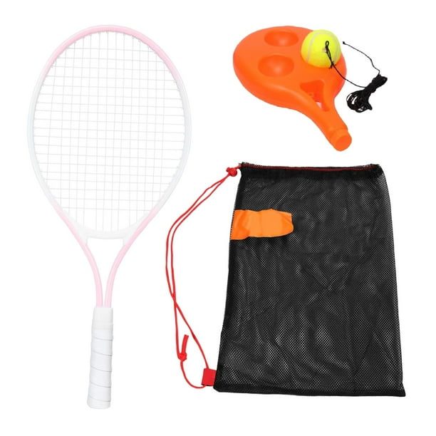 Juego de raqueta de tenis juvenil con pelota y cuerda, kit ligero de entrenamiento individual de tenis Rosa