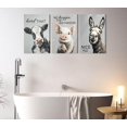thumbnail image 4 of Funny Bathroom Animals Wall Art Black and White Animals Posters Artwork Modern Farmhouse Bathroom Painting Pictures Wall Decor for Washroom Home Decoration, 4 of 6