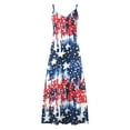 thumbnail image 5 of CFLVAEK Womens Tie Dye Dress Plus Size 4th of July Dress Loose Fit Spaghetti Strap Cami Maxi Dress Independence Day Patriotic Dress Summer Vacation Sleeveless V Neck Dress XXXL, 5 of 5