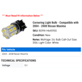 thumbnail image 2 of Cornering Light Bulb - Compatible with 2004 - 2008 Nissan Maxima 2005 2006 2007, 2 of 2