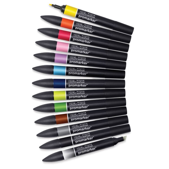Winsor & Newton ProMarker Set, 12 1 Markers, Set #1