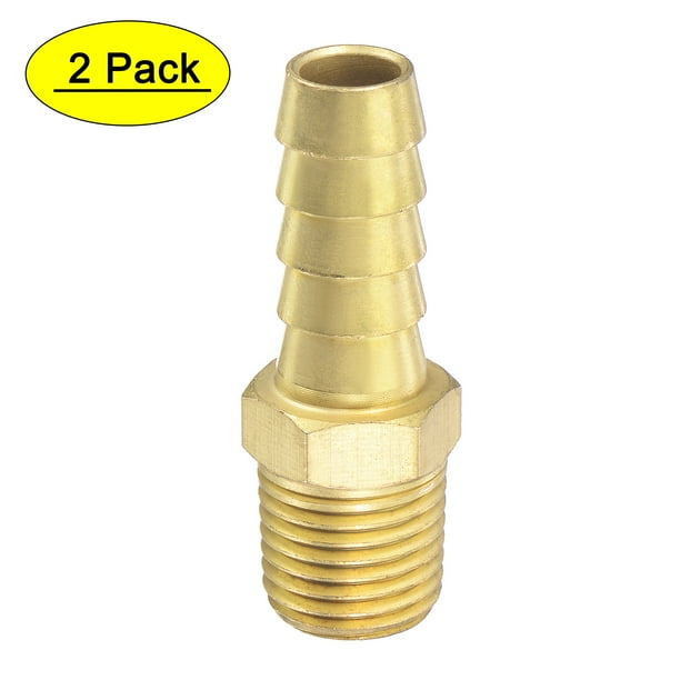 Conector de manguera de latón con rosca Uxcell, 2 unidades, 3/8"x1/4 NPT