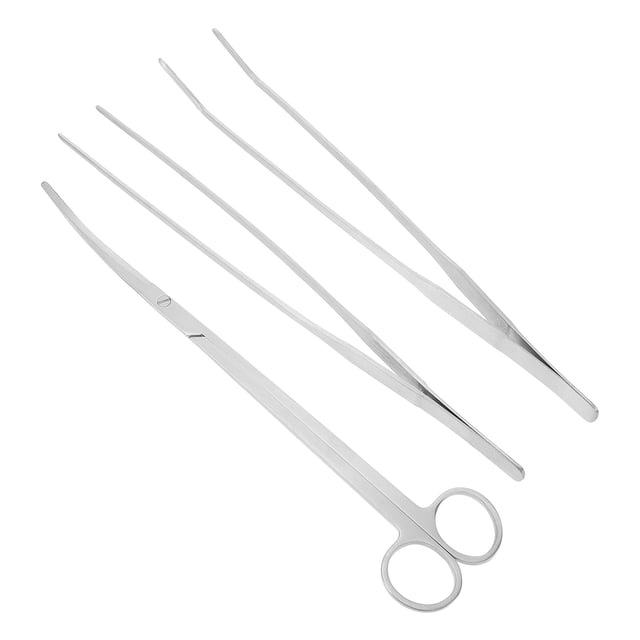 BESTYASH 1Jgo Herramientas Para Acuario Con Tijeras Y Pinzas Para Cuidado Y Recorte De Acuáticas Color Plata