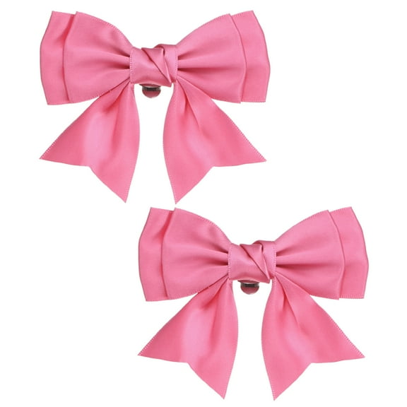 Uxcell 2-Pack Bow Shoe Clips, Satin Elegant Detachable Shoe Buckle Cute Bowknot Shoes Clip for Women [Rose Red]