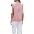 thumbnail image 4 of INSPIRE CHIC V Neck Tops for Women's Summer Casual Ruffles Solid Sleeveless t Shirts Blouses XS Pink, 4 of 7