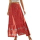 thumbnail image 2 of Mujer A Line Boho Maxi Falda Botón Frontal Estampado Floral Elástico Cintura Alta Plisado Flowy Swing Falda Larga ANGGREK Otros, 2 of 6