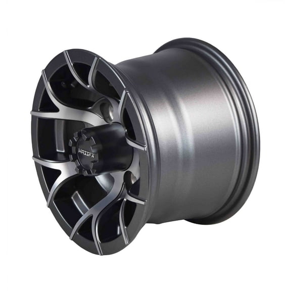 MASSFX 10x7 Golf Cart Rim with 4/101.6 or 4 on 4" Bolt Pattern - Gun Metal Grey