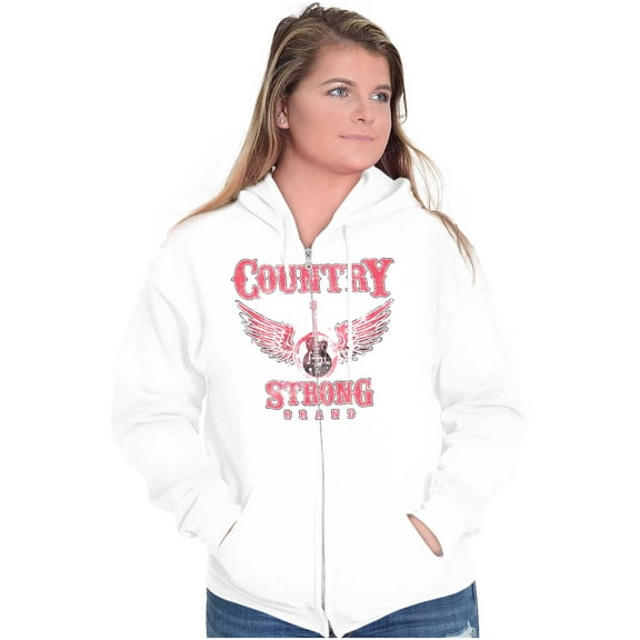 Country Strong Cowgirl Guitar Music Zip Hoodie Sweatshirt Women Brisco Brands S