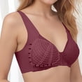 thumbnail image 6 of 2pcs Set Front Closure Bras for Older Women Stretch Bras for Women Sports Bras Soft Cotton Wireless Bras Womens Wireless Bras Comfort Bra Lifting Bra,Red,XL, 6 of 7